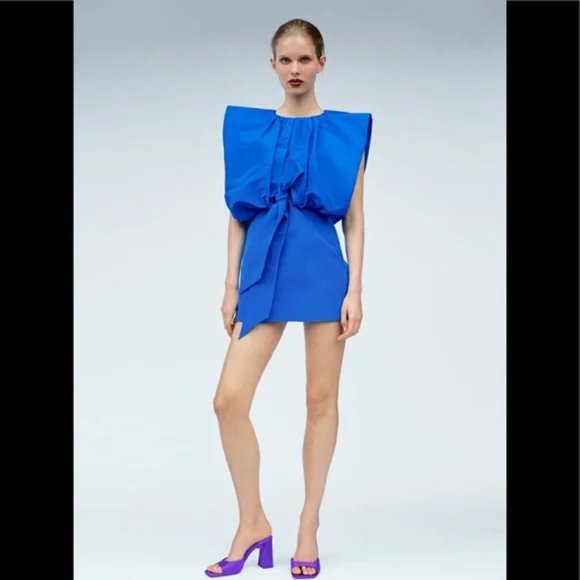 ZARA Voluminous Top Dress Bluish - Picture 5 of 13